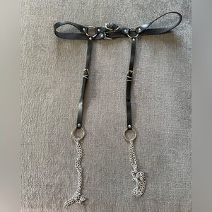 Leather and Chains Leg Harness